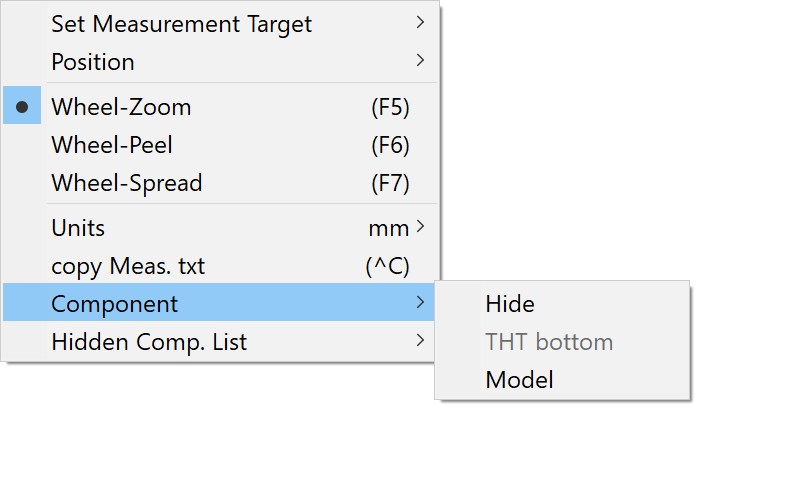right mouse button click menu - Components